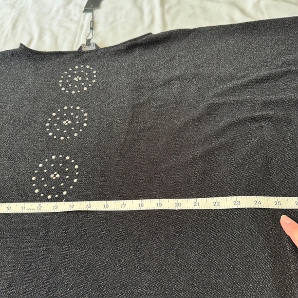 Misook Small Black Studded Cape Dress ~ Metallic Oversized Modern Cocktail - Picture 6 of 9